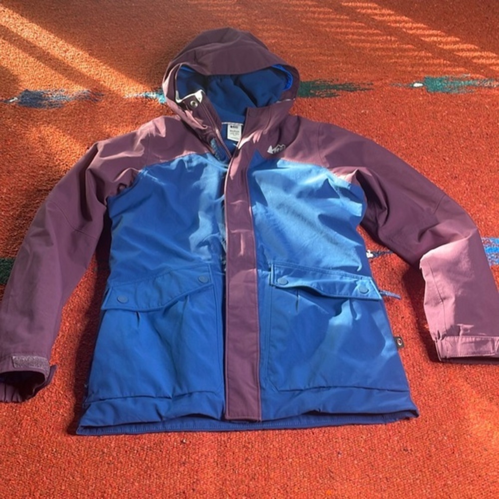 REI Blue Purple Ski Winter Hood Lined Girls Size M(10-12) Timber Mountain Jacket